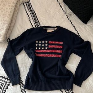 Navy blue American flag sweater